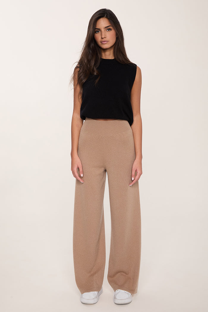 Pantalone a palazzo 100% Cashmere