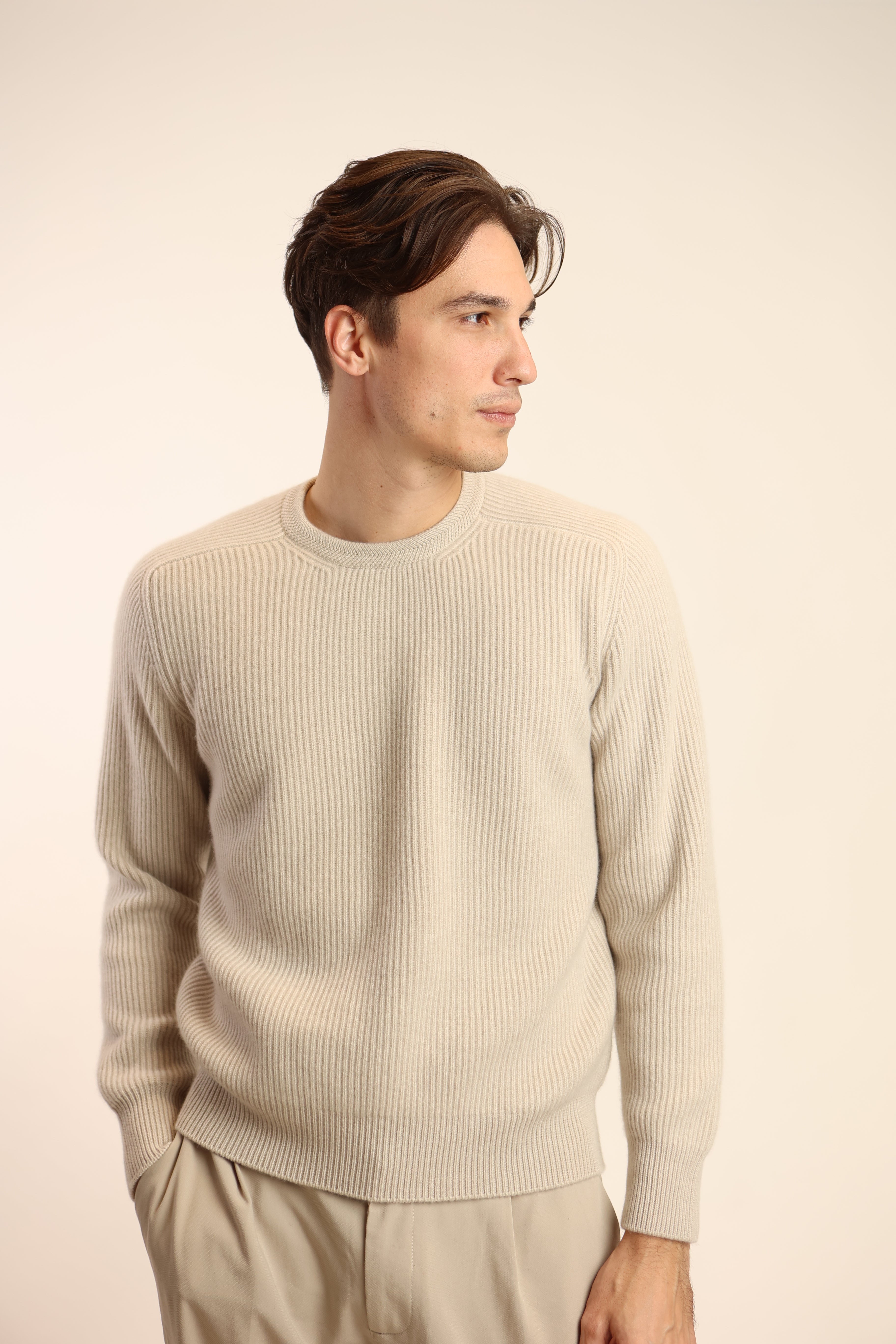 Girocollo maglia inglese in puro cashmere - Altex Cashmere