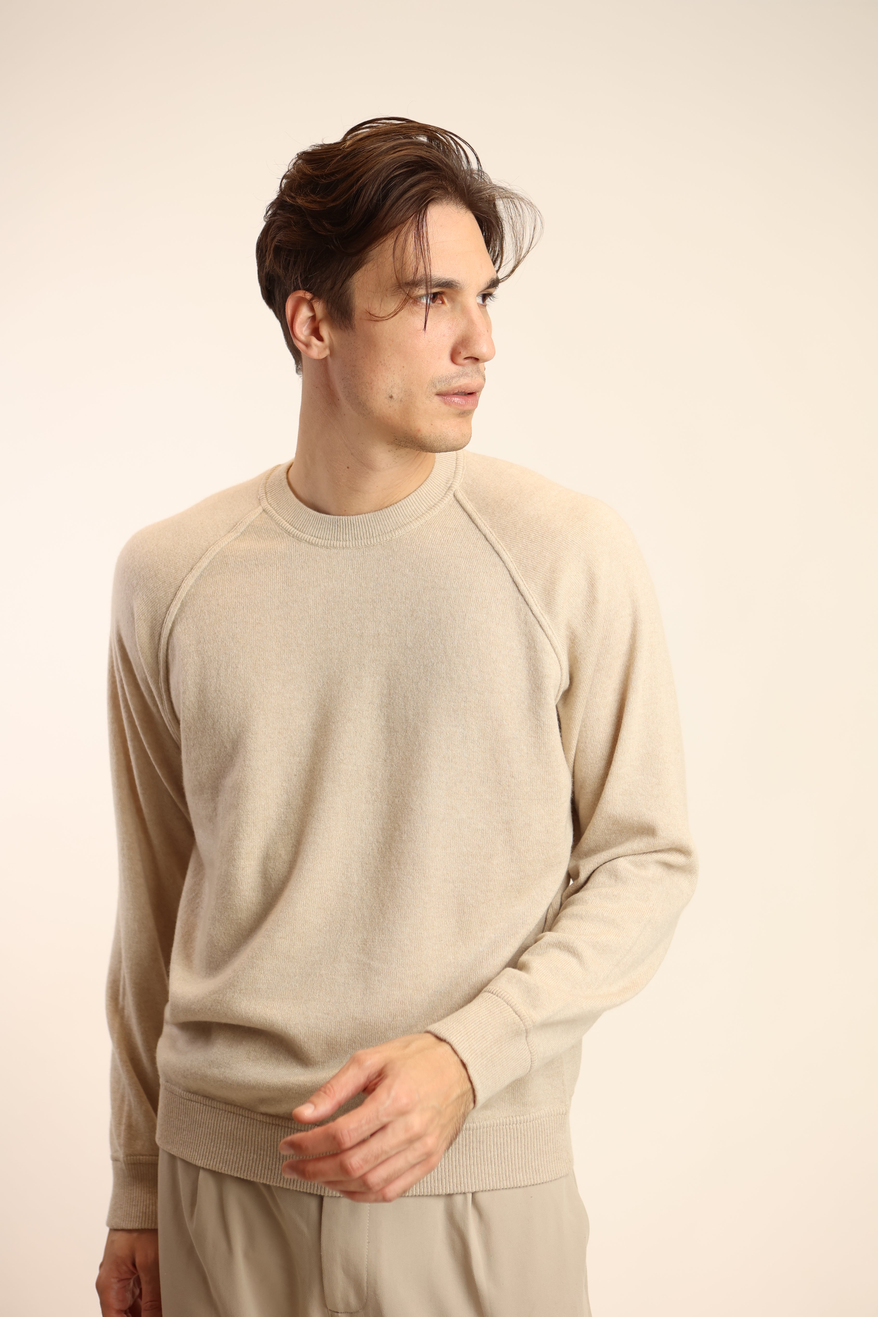 Felpa girocollo in puro cashmere - Altex Cashmere