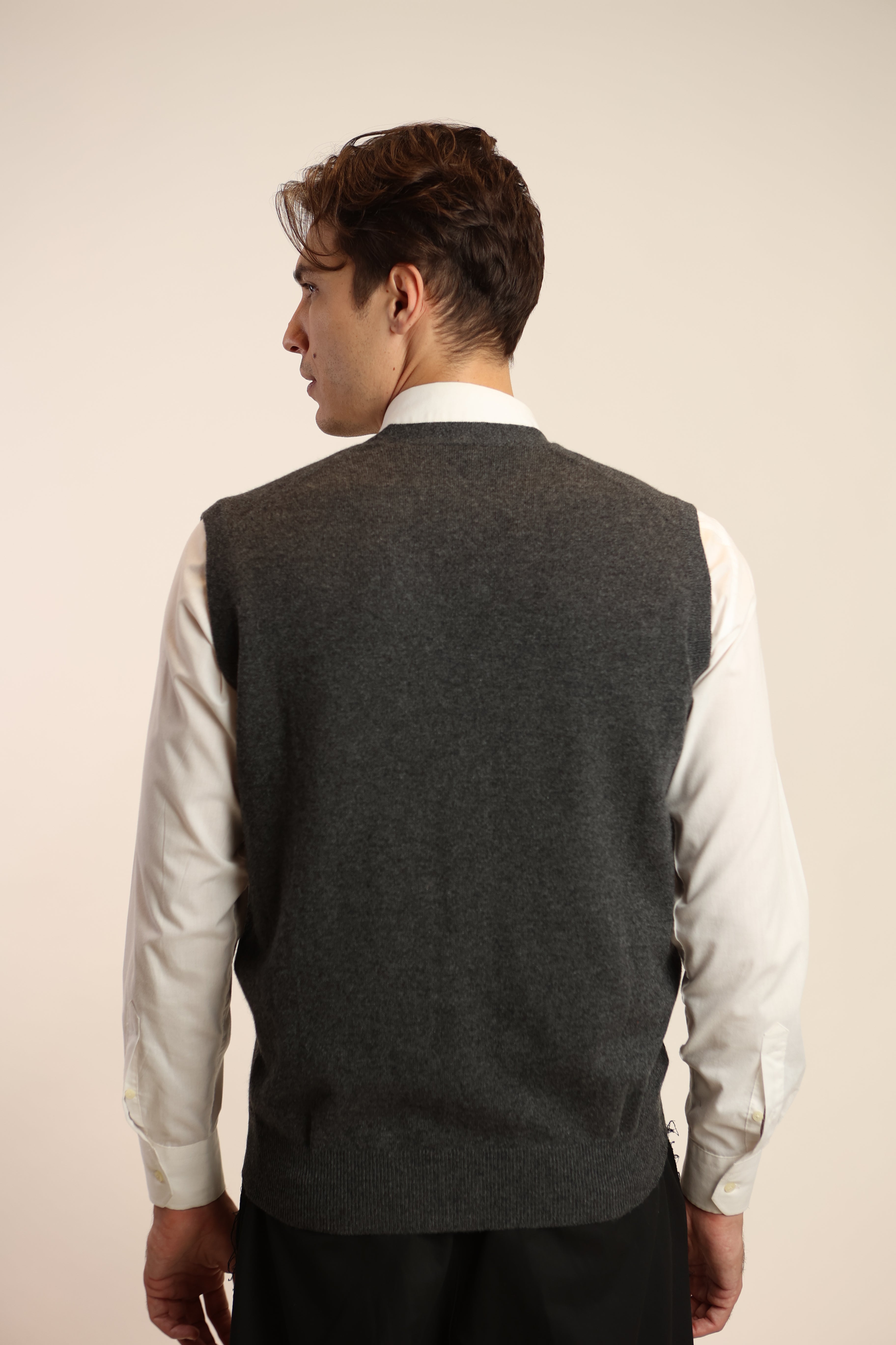 Gilet in puro cashmere con bottoni - Altex Cashmere