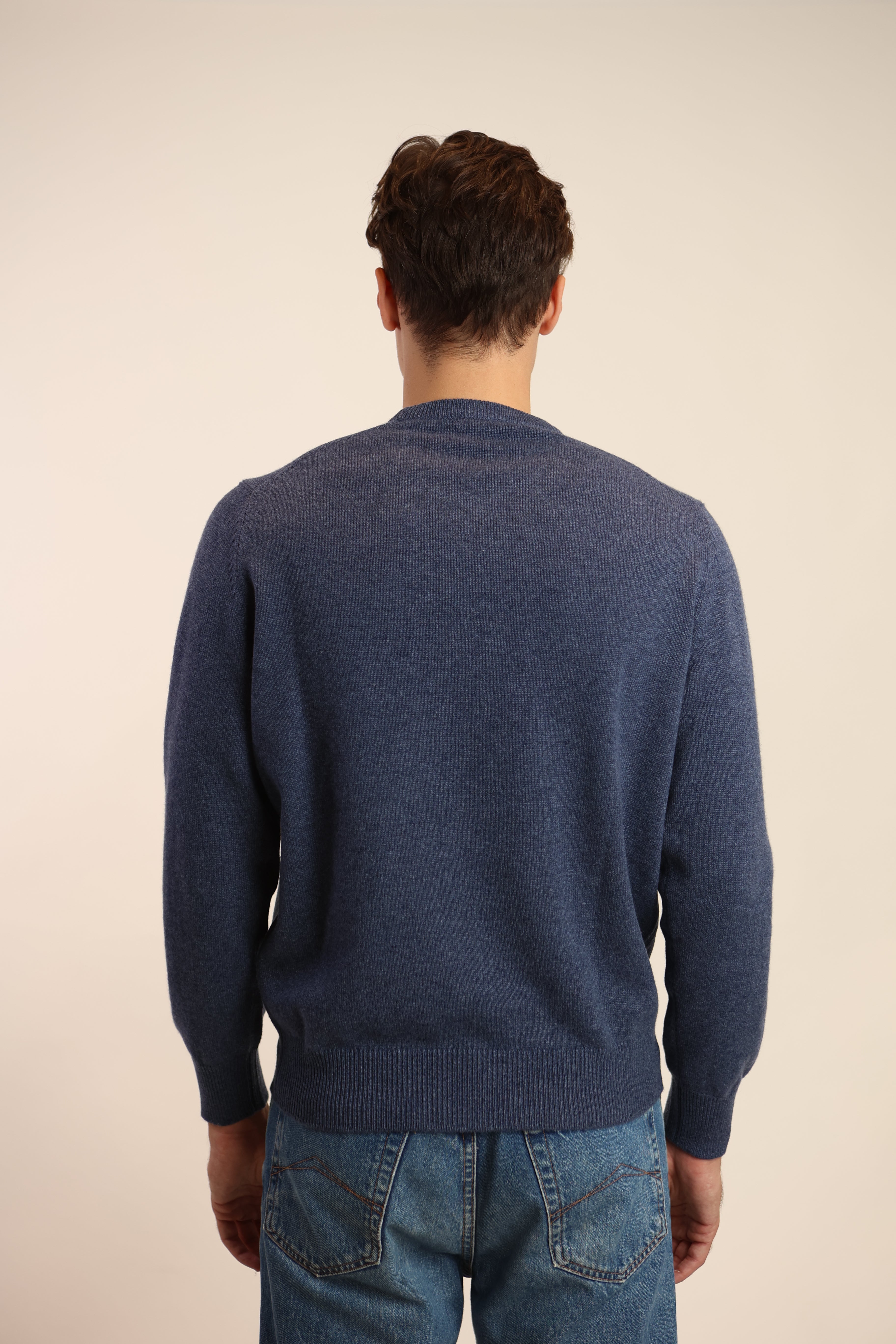 Maglione girocollo doppio filo in puro cashmere - Altex Cashmere