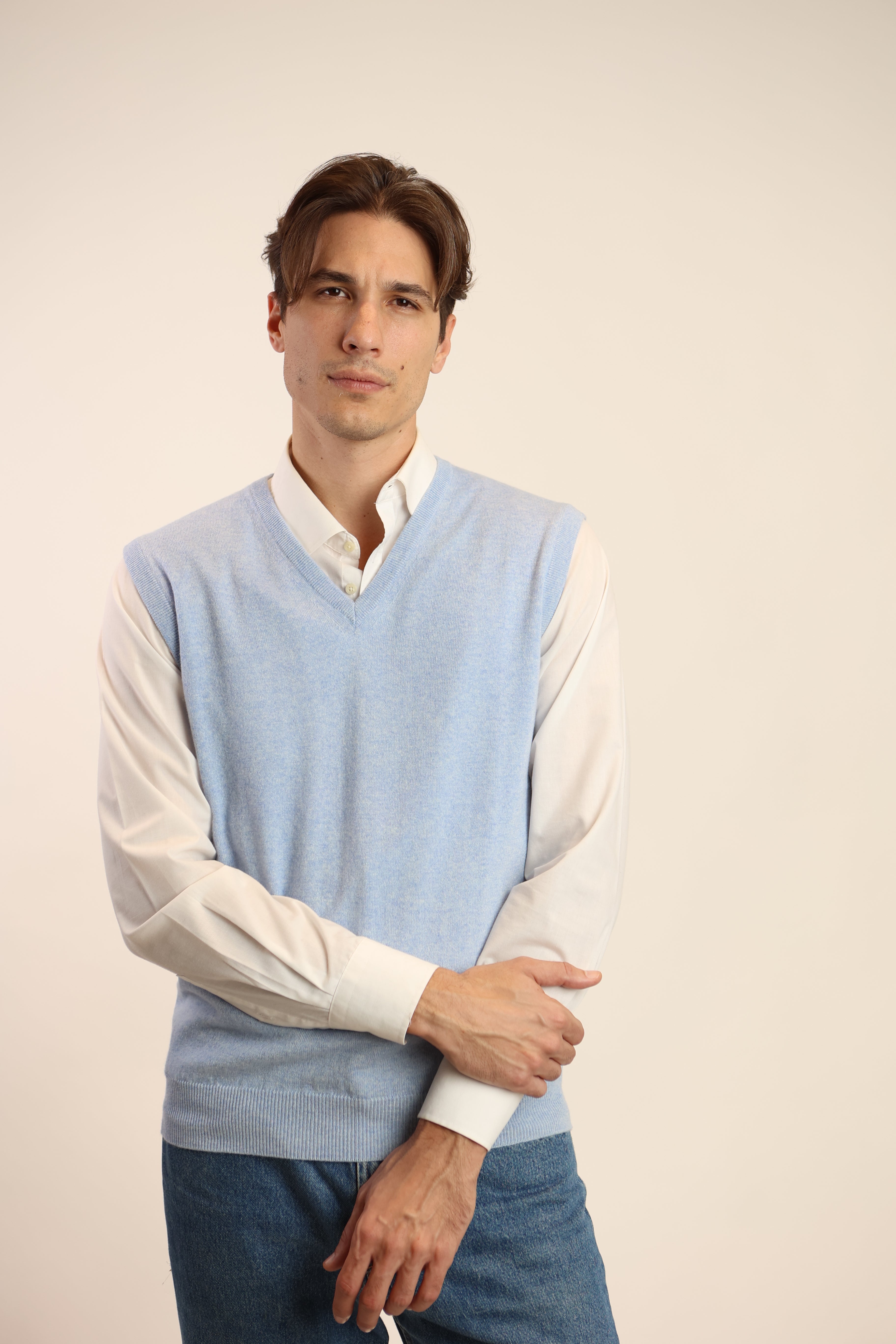 Gilet scollo v in puro cashmere - Altex Cashmere