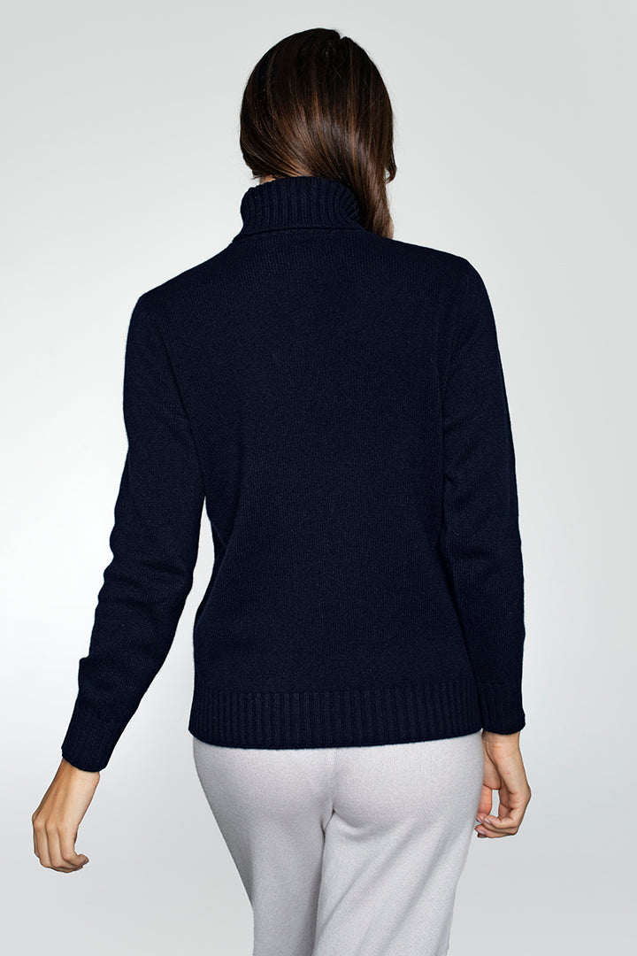 Maglione collo alto doppio filo 100% cashmere - Altex Cashmere