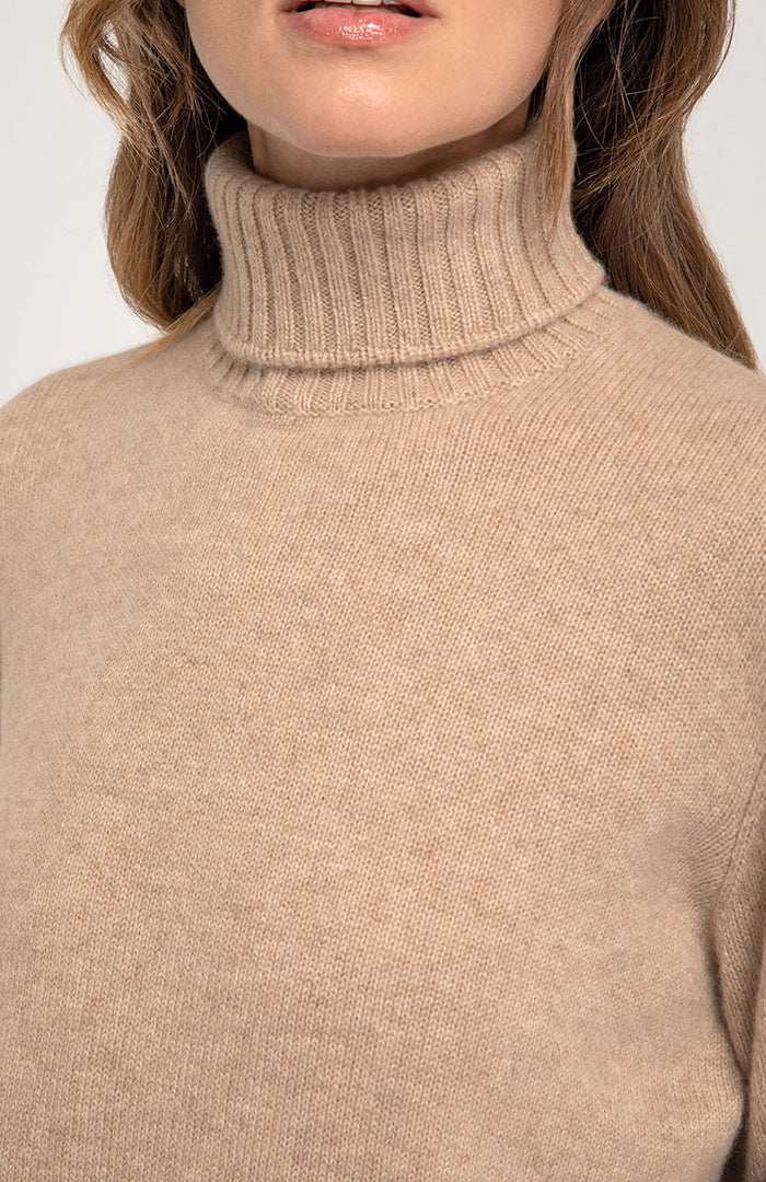 Maglione collo alto doppio filo 100% cashmere - Altex Cashmere