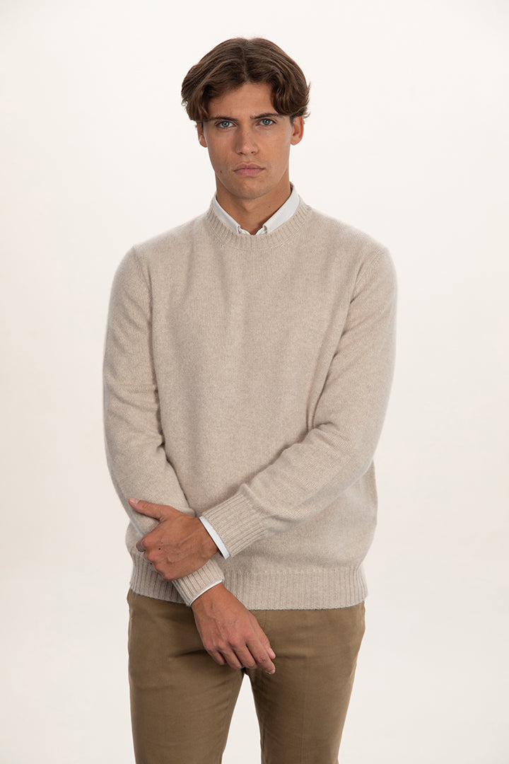 Maglione girocollo taglio shetland 100% cashmere - Altex Cashmere