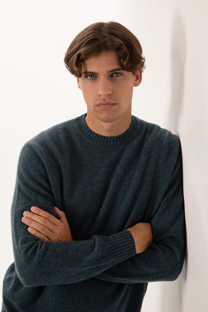 Maglione girocollo taglio shetland 100% cashmere - Altex Cashmere