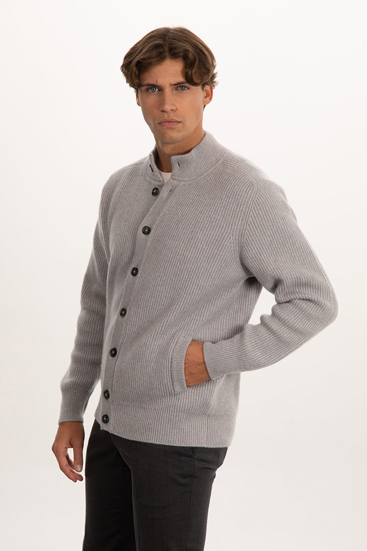 Cardigan maglia inglese 100% cashmere con bottoni