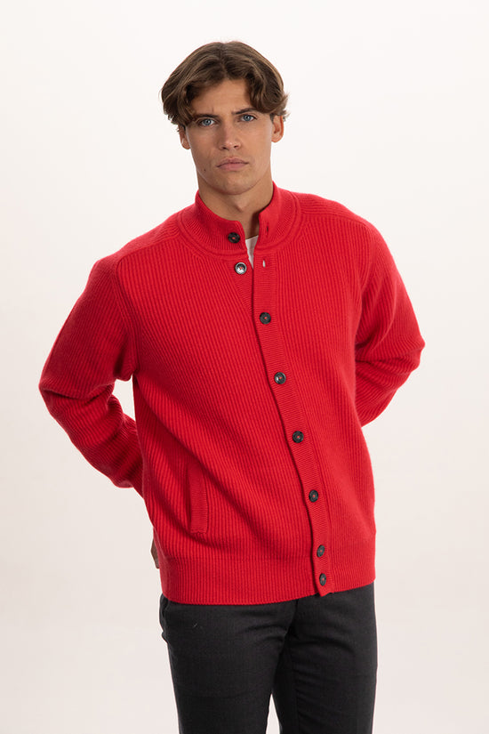 Cardigan maglia inglese 100% cashmere con bottoni