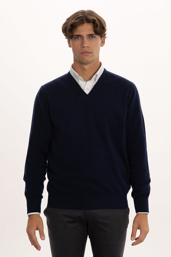 Maglia scollo v in puro cashmere - Altex Cashmere