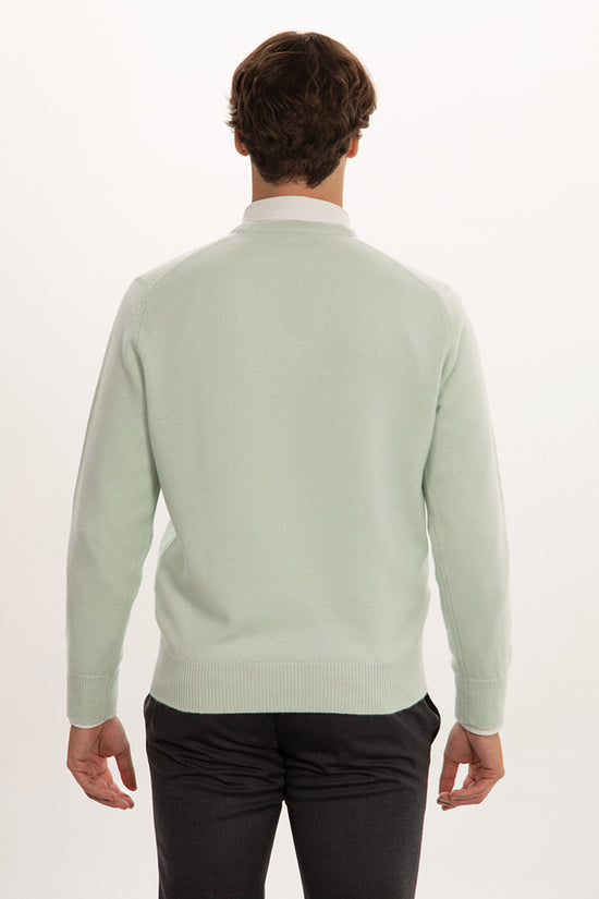 Maglione scollo v doppio filo 100% cashmere - Altex Cashmere