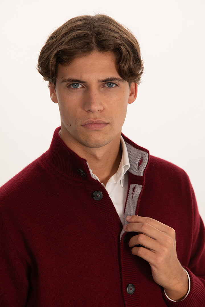 Cardigan doppio filo 100% cashmere con bottoni - Altex Cashmere