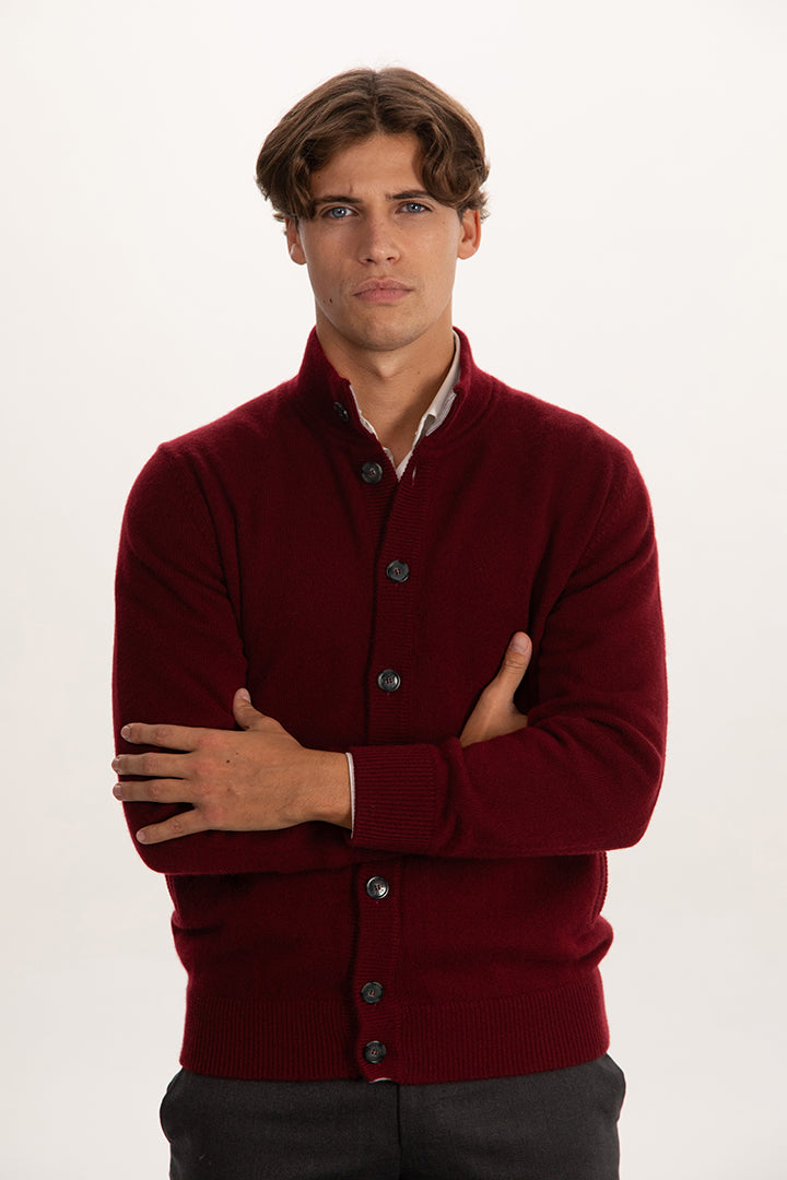 Cardigan doppio filo 100% cashmere con bottoni - Altex Cashmere