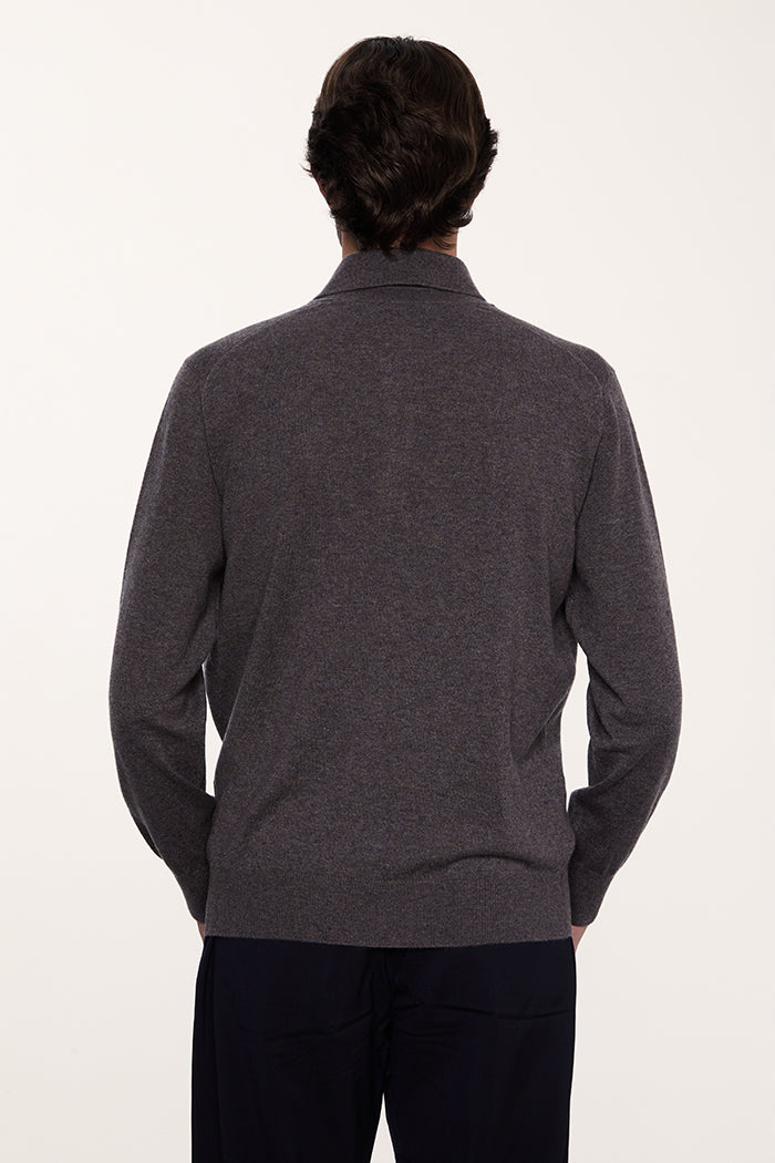 Pure cashmere polo sweater