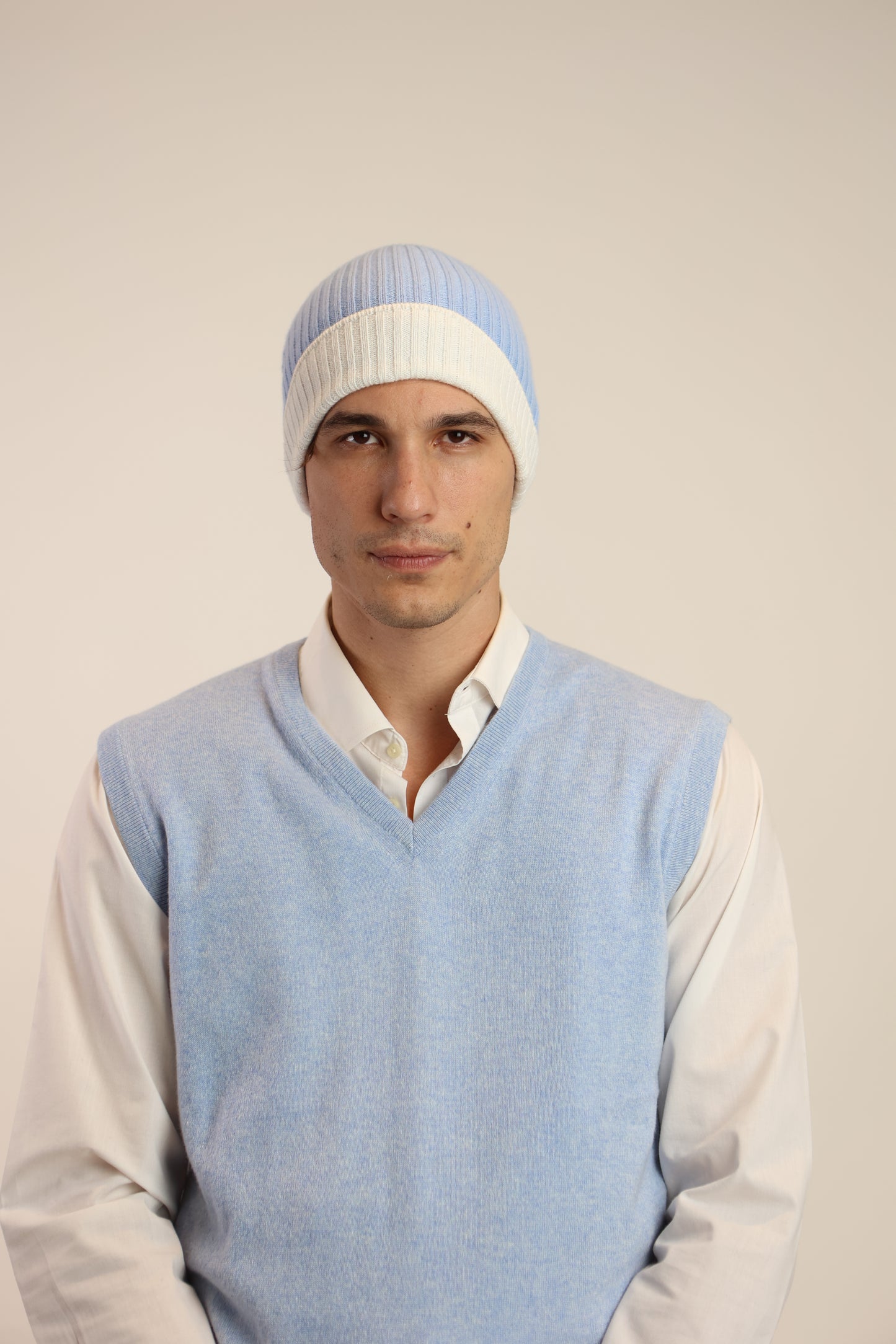 Cappello a Coste bicolore - Altex Cashmere