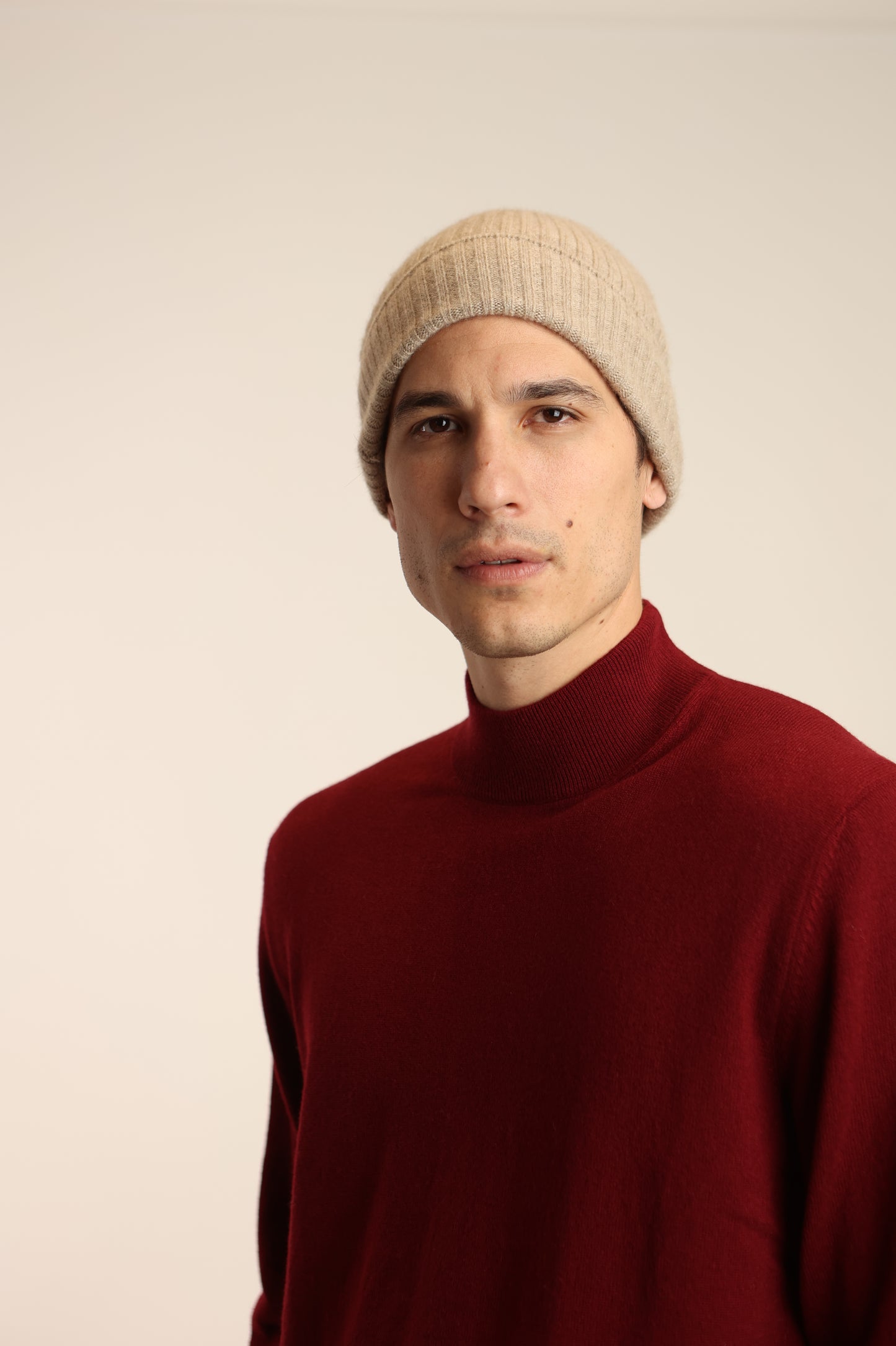 Cappello a coste in puro cashmere - Altex Cashmere