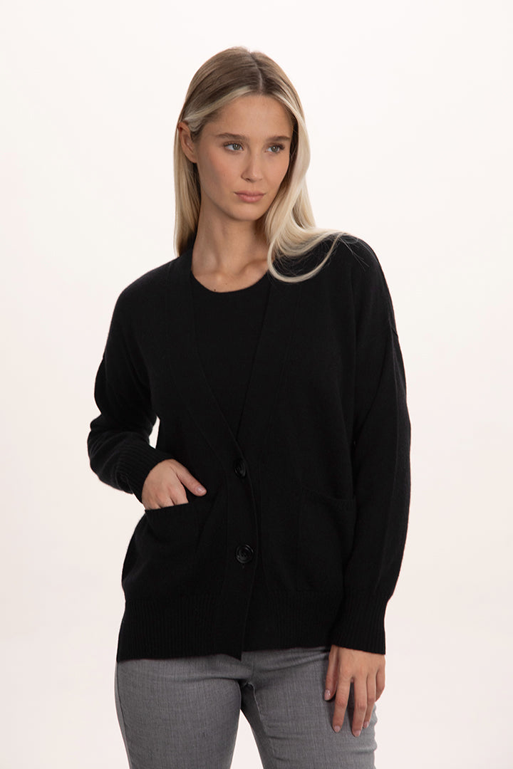 Cardigan scollo a V in puro cashmere - Altex Cashmere