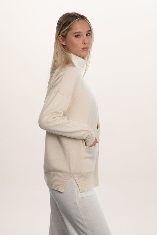 Cardigan scollo a V in puro cashmere - Altex Cashmere