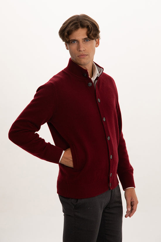 Cardigan doppio filo 100% cashmere con bottoni - Altex Cashmere