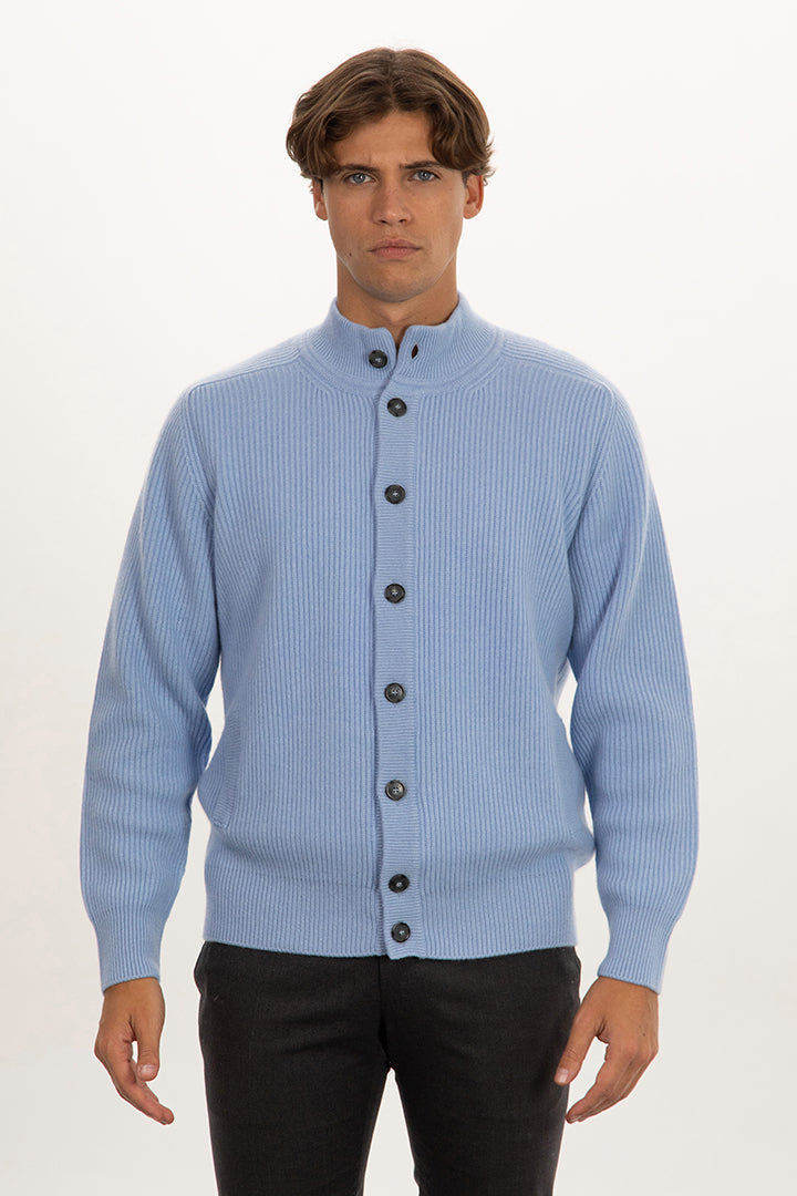 Cardigan maglia inglese 100% cashmere con bottoni - Altex Cashmere